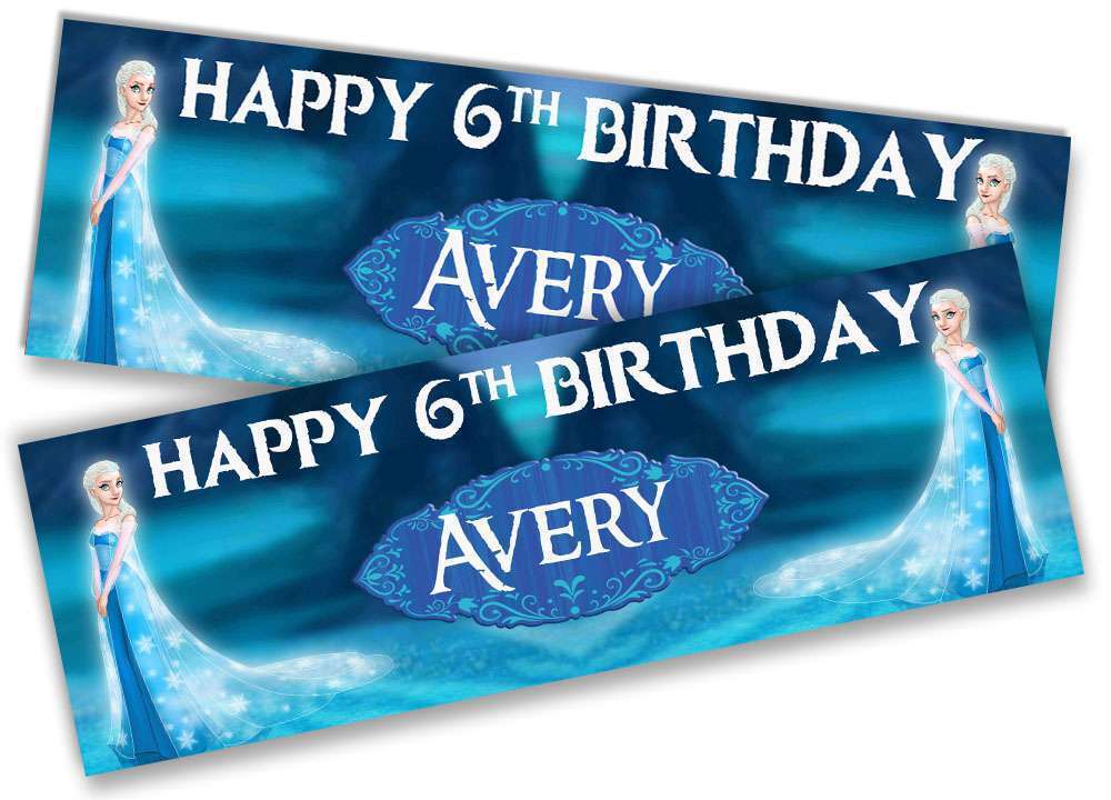 Personalised Birthday Banners Princess  Design Children Kid Party Decoration 62