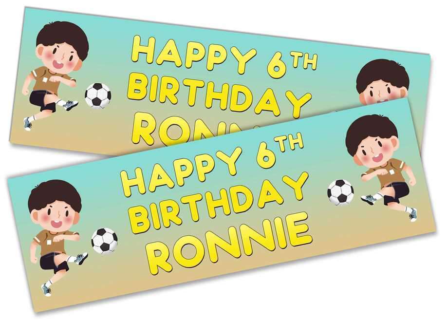 Personalised Birthday Banners Football Design Children Kids Party Decoration 123