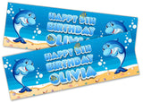 Personalised Birthday Banners Fish Design Children Kids Party Decoration 111