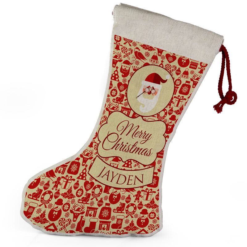 Personalised Any Name Christmas Stocking Tree Decoration Gift Present 3