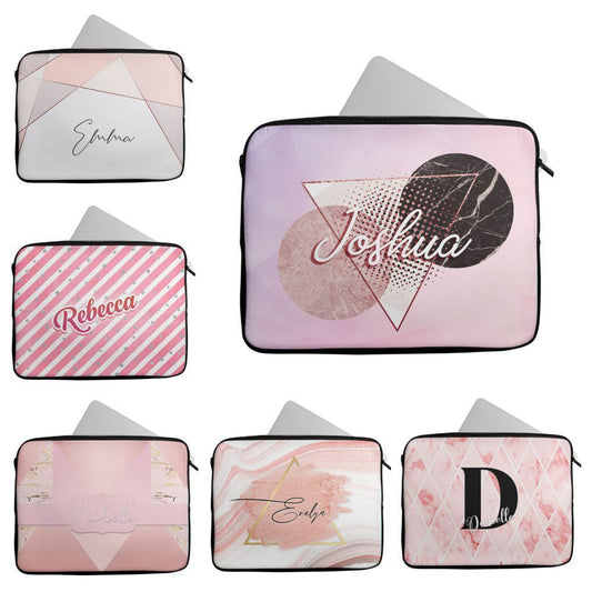Personalised Any Name Marble Design Laptop Case Sleeve Tablet Bag 112