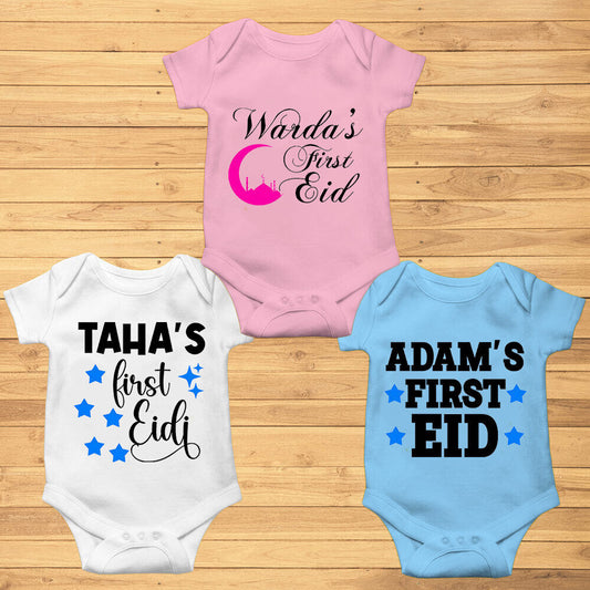 Personalised Eid Baby Vest Baby grow Little baby body suit 6