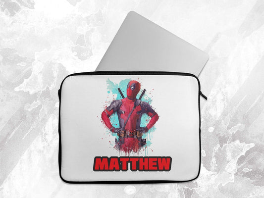 Personalised Any Name Deadpool Laptop Case Sleeve Tablet Bag Chromebook Gift