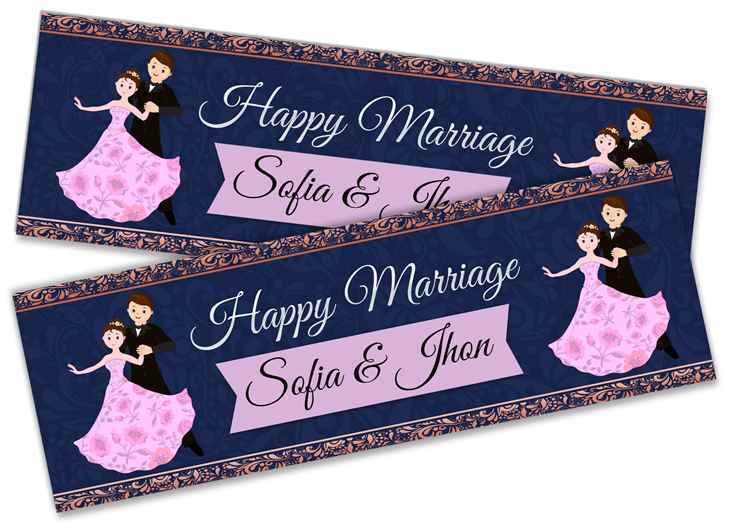 Personalised Wedding Banner Adult Party Celebration Marriage 234