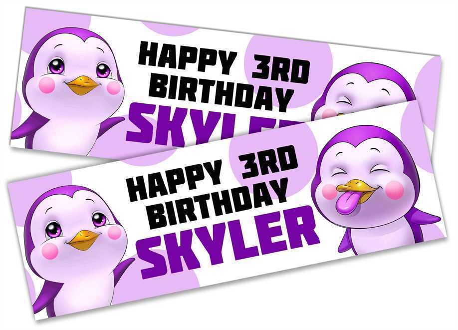 Personalised Birthday Banners Generic Design Children Kids Party Decoration 45