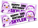 Personalised Birthday Banners Generic Design Children Kids Party Decoration 45