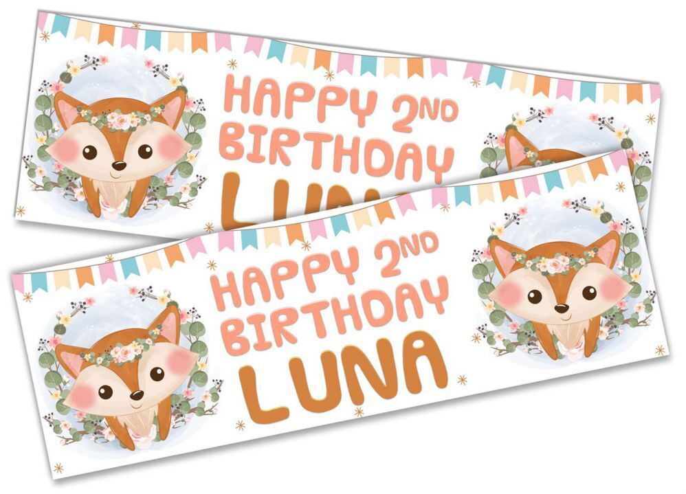 Personalised Birthday Banners Generic Design Children Kids Party Decoration 119