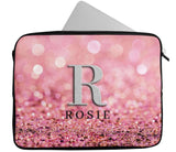 Personalised Any Name Glitter Design Laptop Case Sleeve Tablet Bag 68