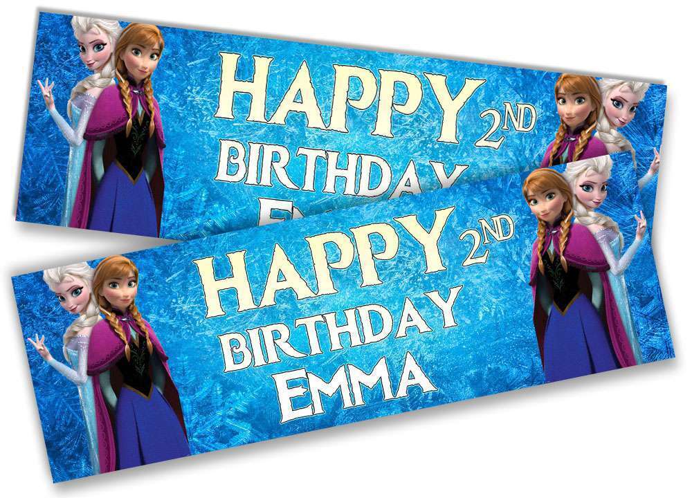 Personalised Birthday Banners Princess  Design Children Kid Party Decoration 62