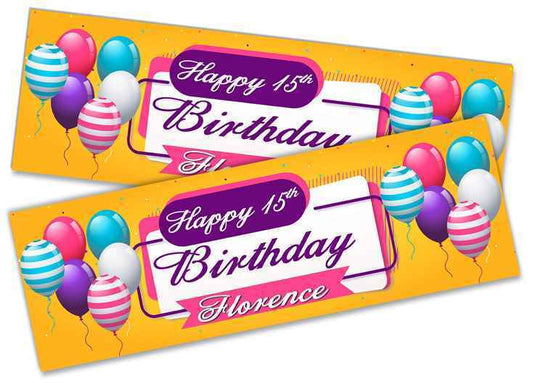 Personalised Birthday Banners Generic Design Children Kids Party Decoration 229