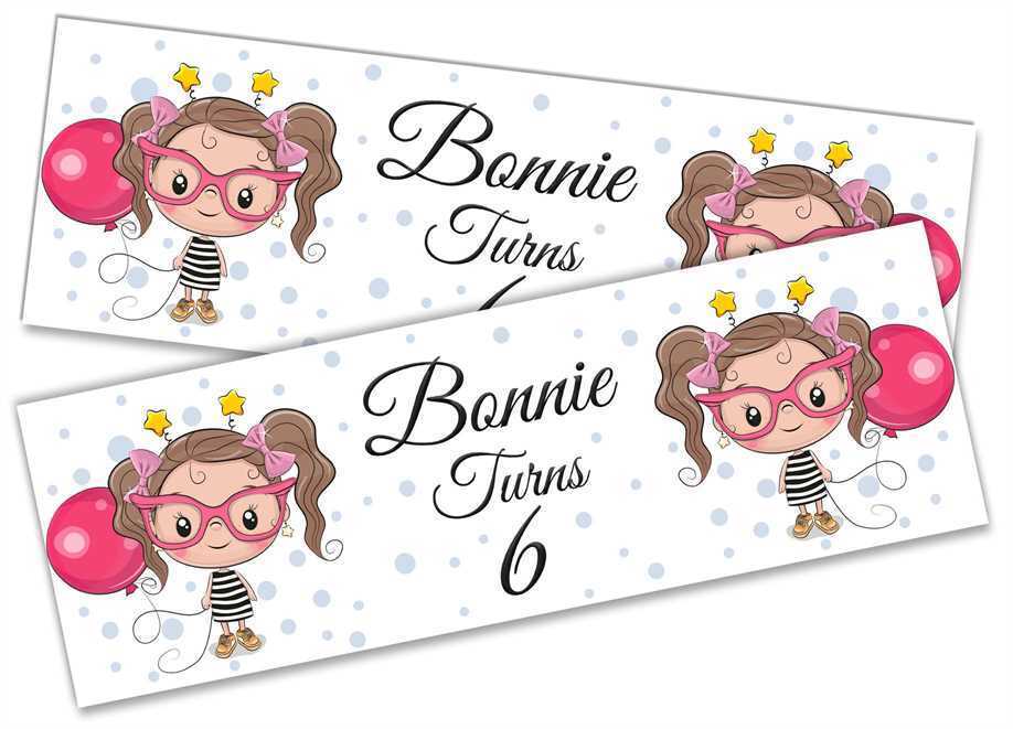 Personalised Birthday Banners Generic Design Children Kids Party Decoration 183