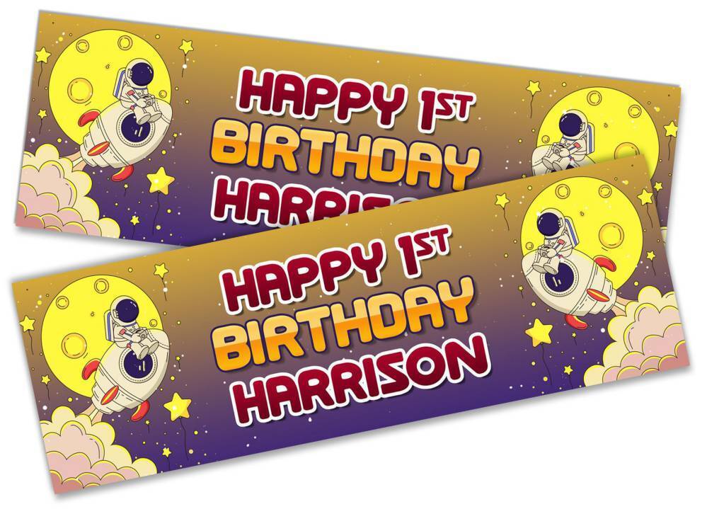 Personalised Birthday Banners Generic Design Children Kids Party Decoration 252