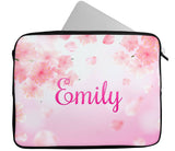 Personalised Any Name Floral Design Laptop Case Sleeve Tablet Bag 55