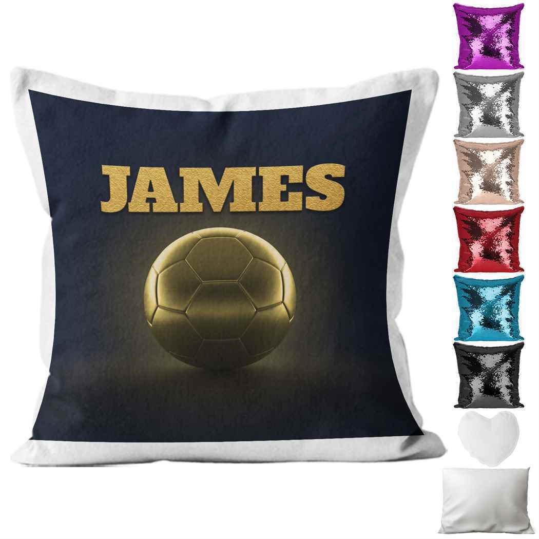 Personalised Cushion Football Sequin Cushion Pillow Printed Birthday Gift 13