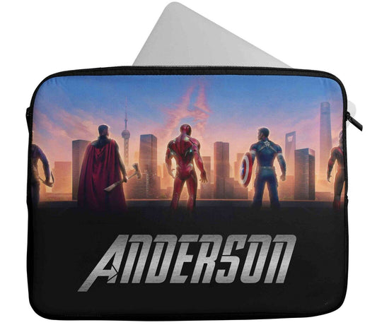 Personalised Any Name Avengers Design Laptop Case Sleeve Tablet Bag 425