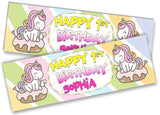 Personalised Birthday Banners Unicorn Design Children Kids Party Decoration 22