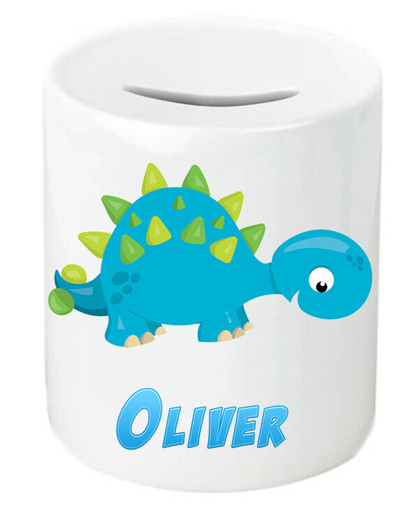 Personalised Any Name Dinosaur Savings Children Funny Money Box Printed Gift 1