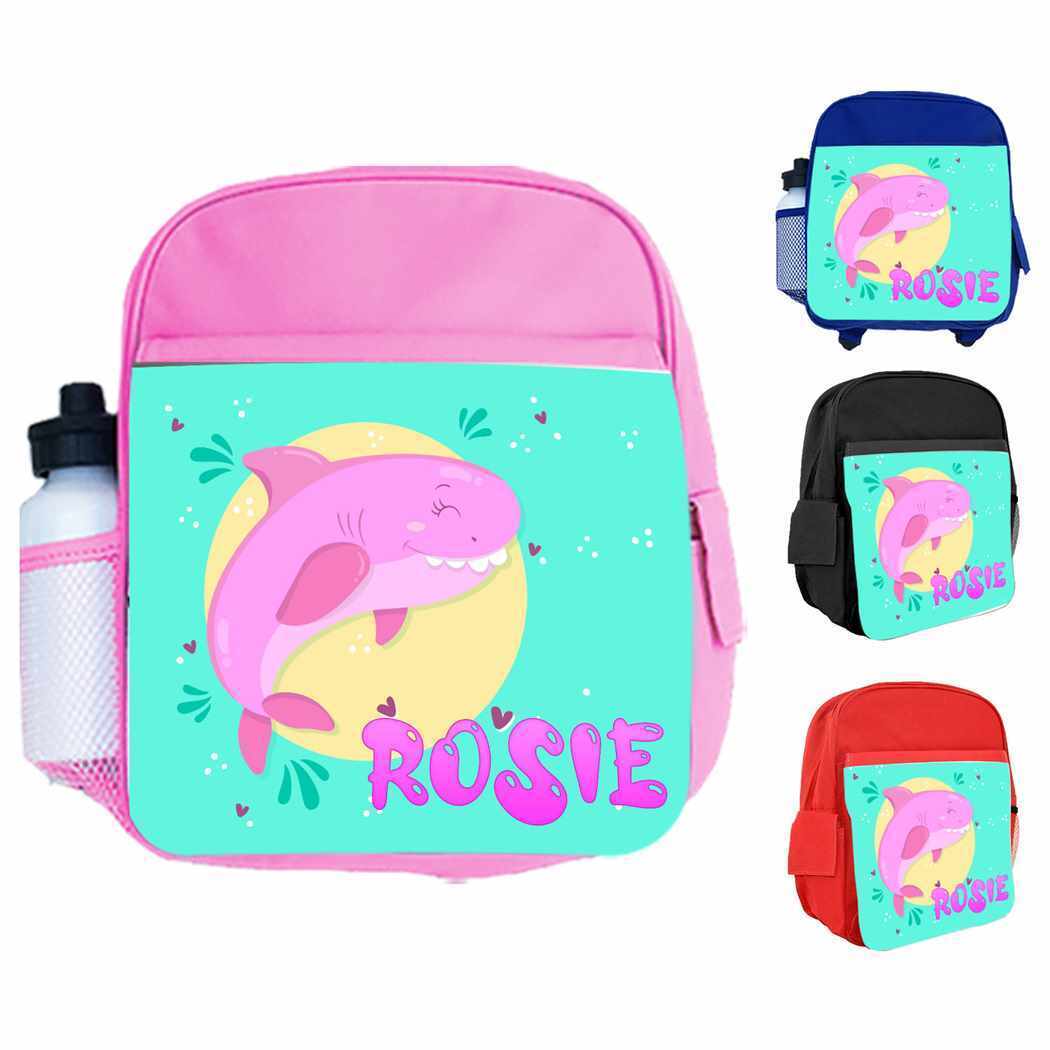 Personalised Kids Backpack Any Name Fish Design Boys Girls kids School Bag 10