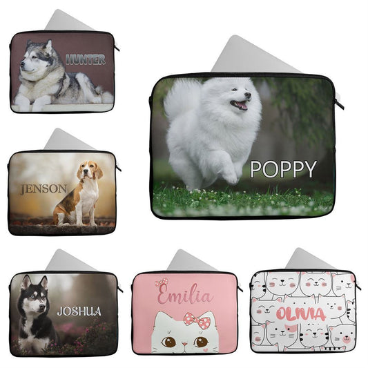 Personalised Any Name Animal Design Laptop Case Sleeve Tablet Bag 48