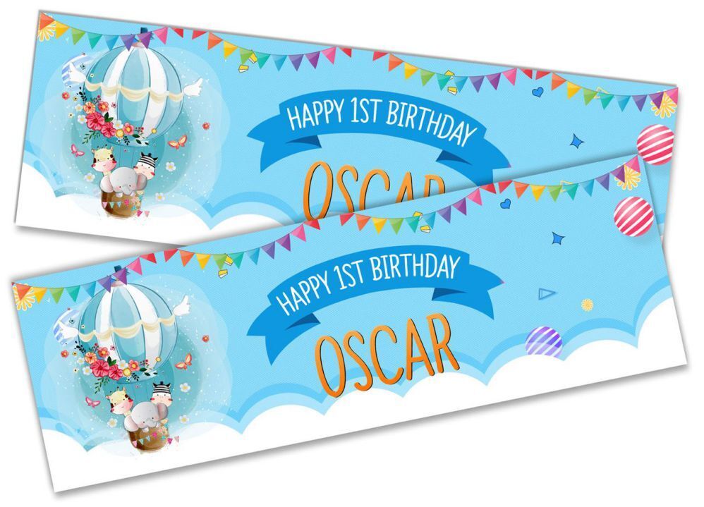 Personalised Birthday Banners Generic Design Children Kids Party Decoration 116