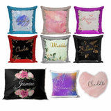 Personalised Cushion Floral Sequin Cushion Pillow Printed Birthday Gift 22