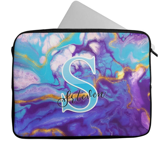 Personalised Any Name Marble Laptop Case Sleeve Tablet Bag Chromebook Gift 17