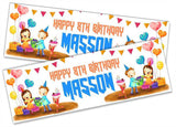 Personalised Birthday Banners Generic Design Children Kids Party Decoration 43