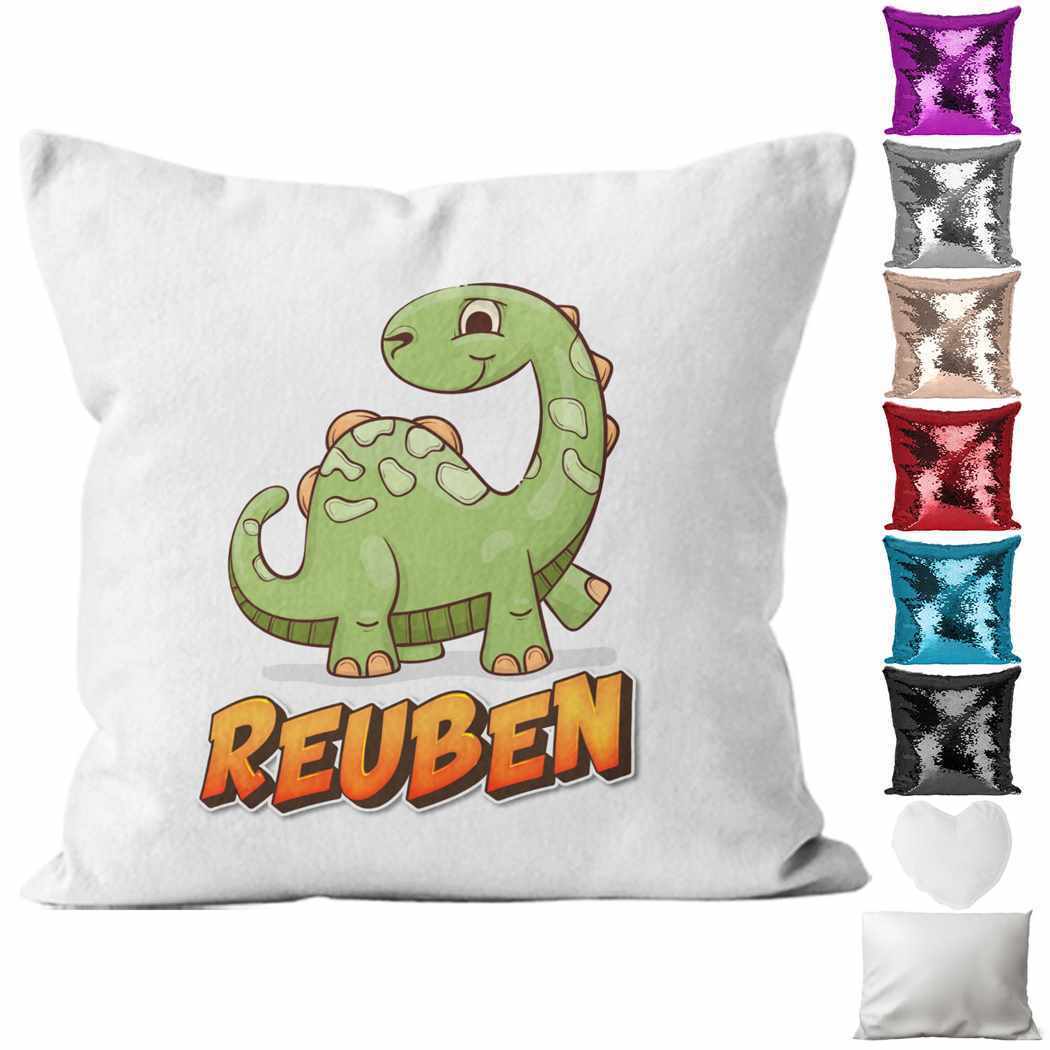 Personalised Cushion Dinosaur Sequin Cushion Pillow Printed Birthday Gift 20