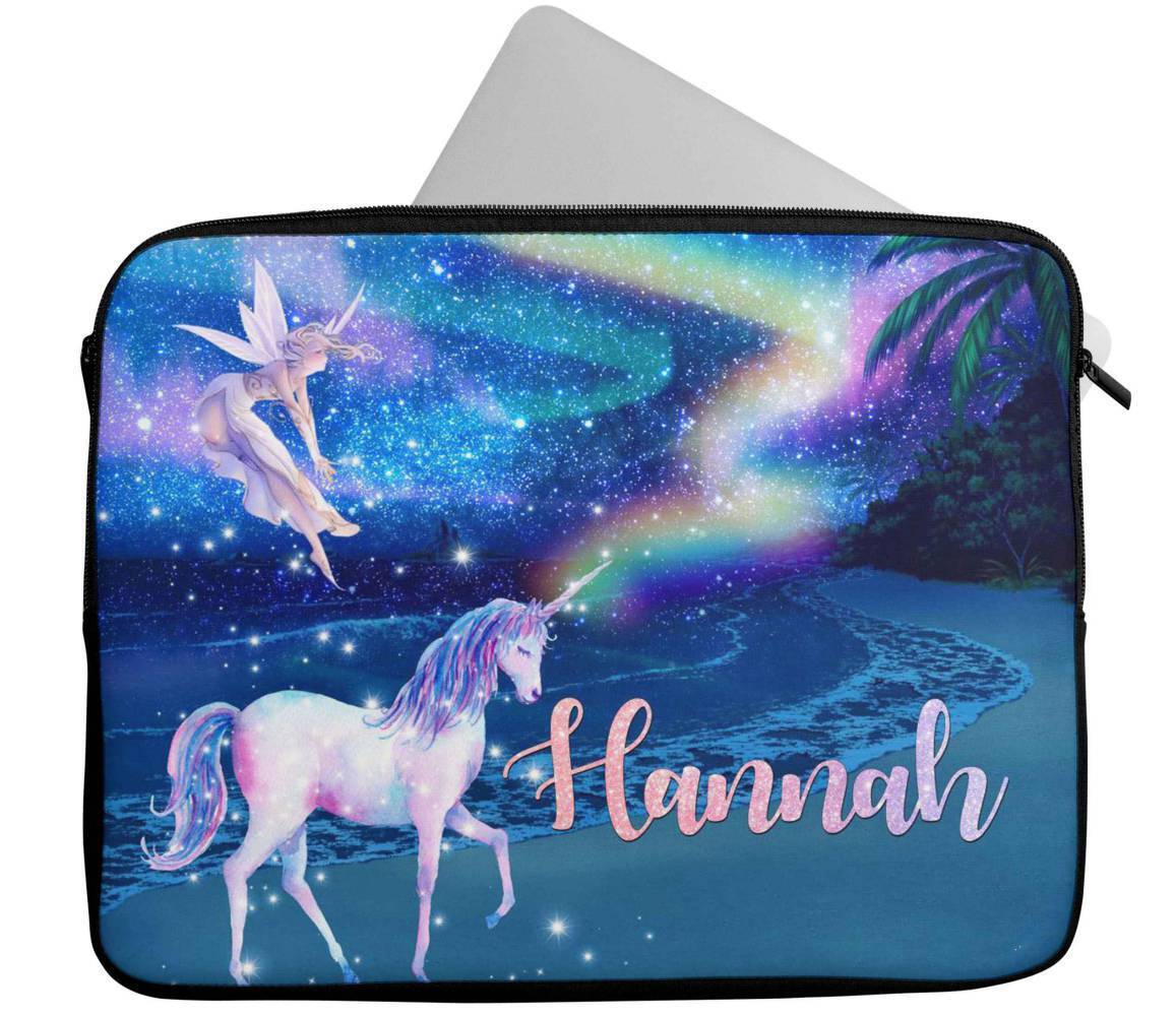 Personalised Any Name Unicorn Design Laptop Case Sleeve Tablet Bag 80