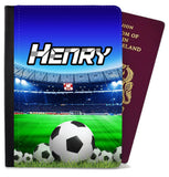 Personalised Football kids Passport Cover Holder Any Name Holiday Accessory 13