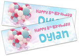 Personalised Birthday Banners Generic Design Children Kids Party Decoration 134