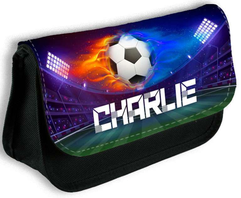 Personalised Pencil Case Football Girls Boys Stationary Kids School Bag 3