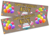 Personalised Birthday Banners Generic Design Children Kids Party Decoration 217