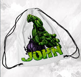 Personalised Drawstring Bag Any Name Hulk Swimming School Nursery PE Sports