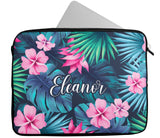 Personalised Any Name Floral Glitter Design Laptop Case Sleeve Tablet Bag 11