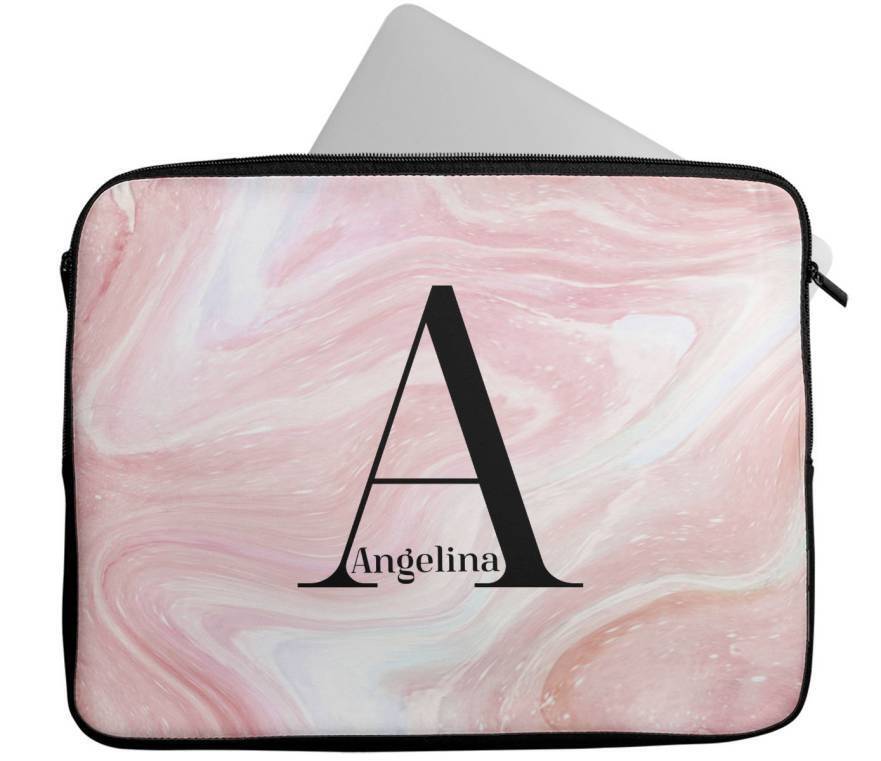 Personalised Any Name Marble Design Laptop Case Sleeve Tablet Bag 108