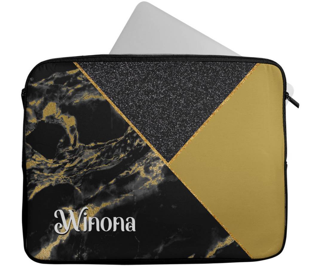 Personalised Any Name Marble Design Laptop Case Sleeve Tablet Bag 98