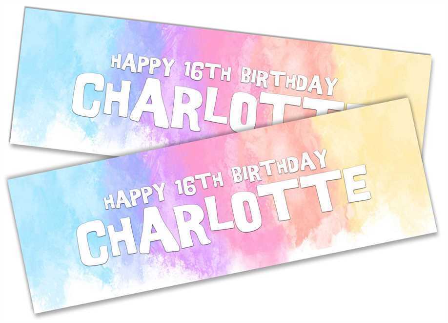 Personalised Birthday Banners Generic Design Children Kids Party Decoration 47