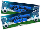 Personalised Birthday Banners Football Design Children Kids Party Decoration 123