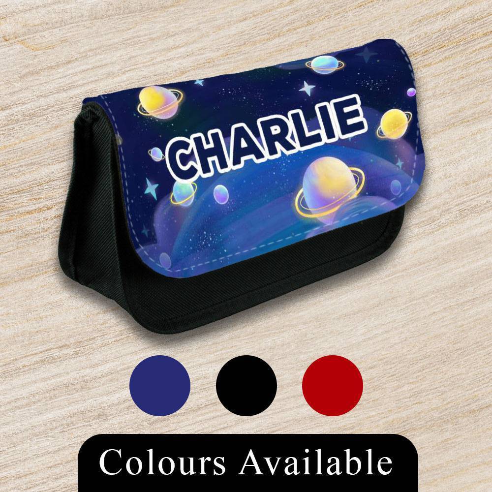 Personalised Pencil Case Space Girls Boys Stationary Kids School Bag 11