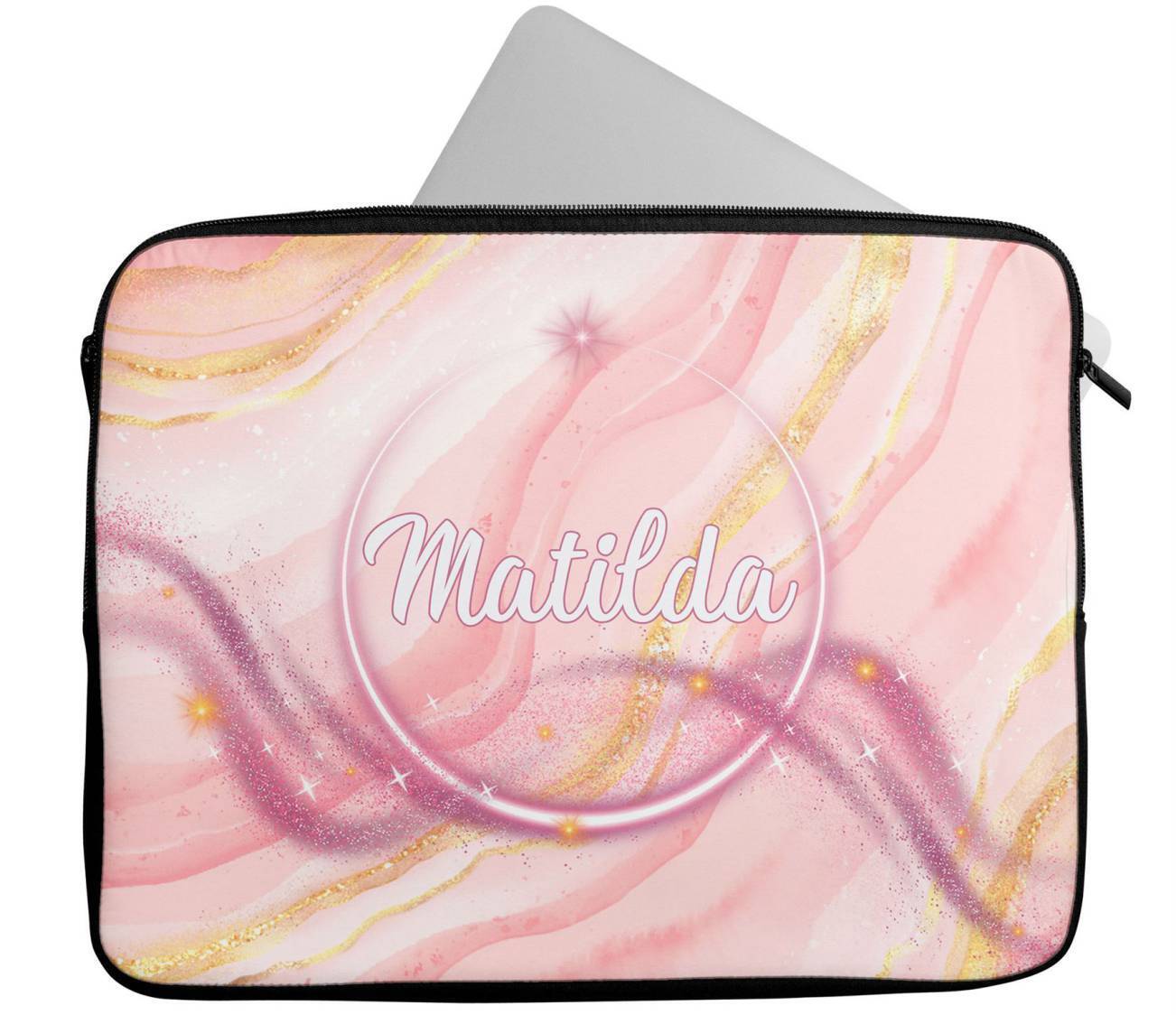 Personalised Any Name Marble Design Laptop Case Sleeve Tablet Bag 41