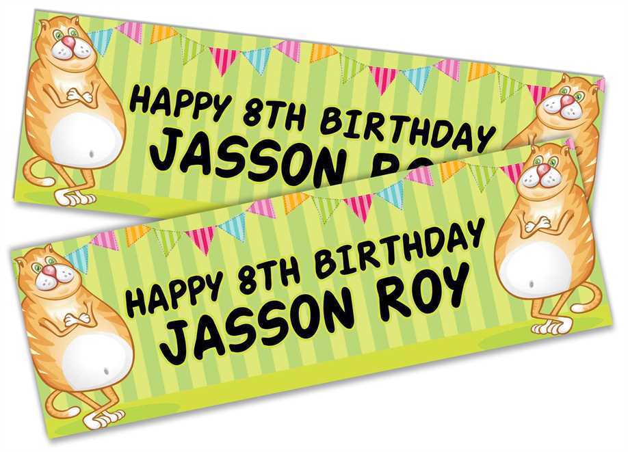 Personalised Birthday Banners Generic Design Children Kids Party Decoration 47