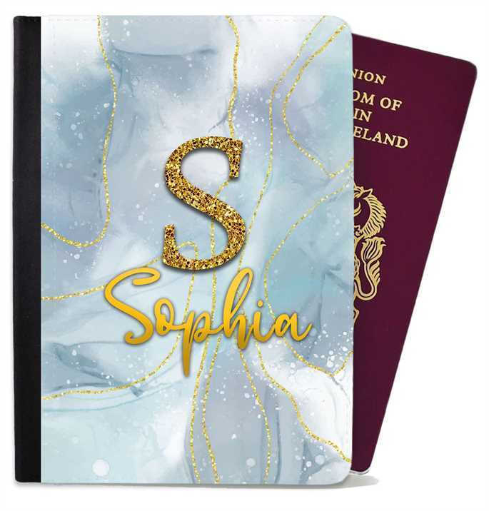 Personalised Marble Children Passport Cover Holder Any Name Holiday Accessory 30