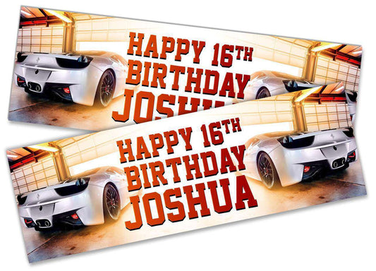 Personalised Birthday Banners Car Design Children Kids Party Decoration 108