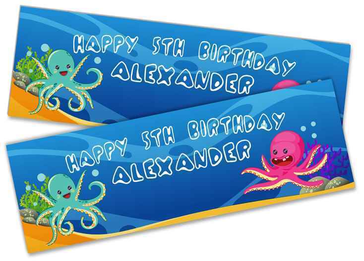 Personalised Birthday Banners Generic Design Children Kids Party Decoration 215