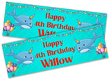 Personalised Birthday Banners Fish Design Children Kids Party Decoration 111