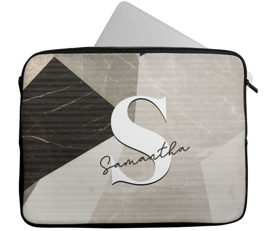 Personalised Any Name Marble Design Laptop Case Sleeve Tablet Bag 111