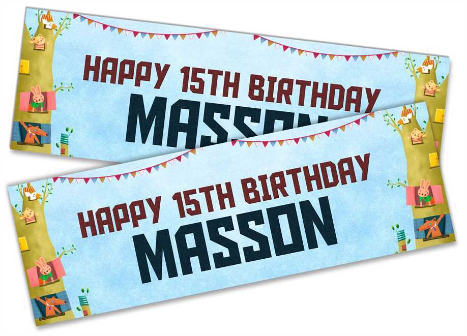 Personalised Birthday Banners Generic Design Children Kids Party Decoration 47