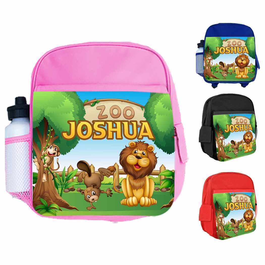 Personalised Kids Backpack Any Name Animal Design Boys Girls kid School Bag 36