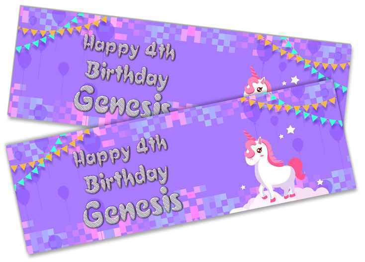 Personalised Birthday Banners Generic Design Children Kids Party Decoration 219